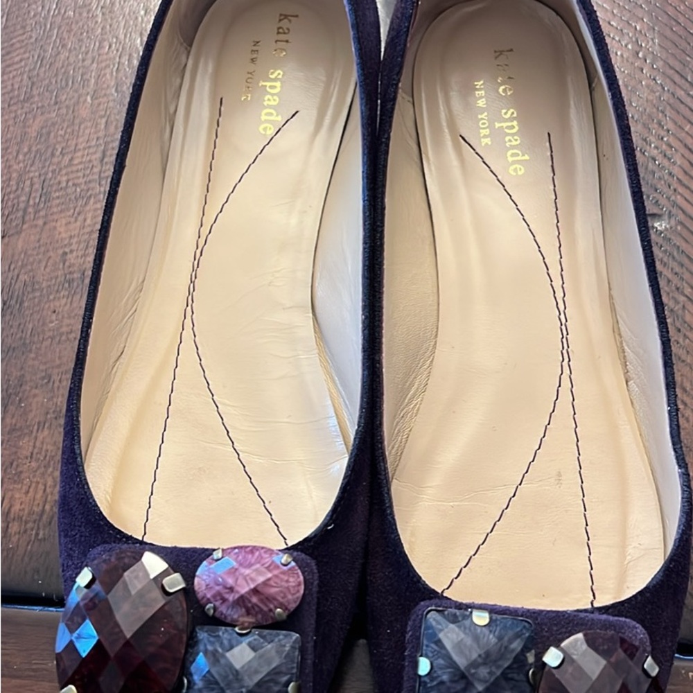Kate Spade Purple Flats with Gemstone Accents - Picture 2 of 2